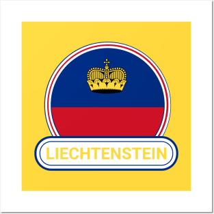 Liechtenstein Country Badge - Liechtenstein Flag Posters and Art